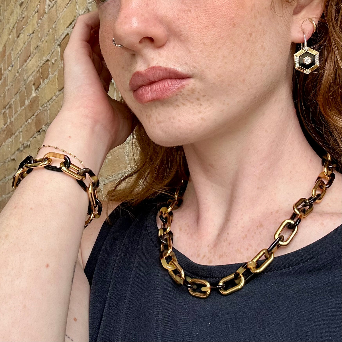 Tortoise Shell Link Bracelet – Plumb Gold & Plumb Silver