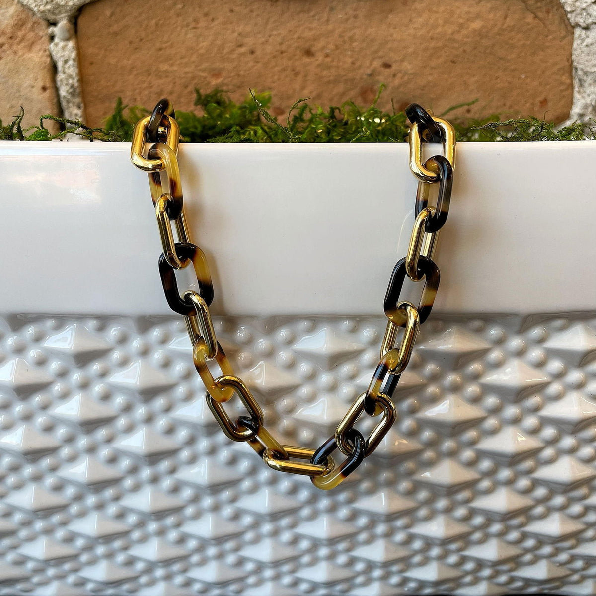 Tortoise Shell Link Necklace – Plumb Gold Plumb Silver