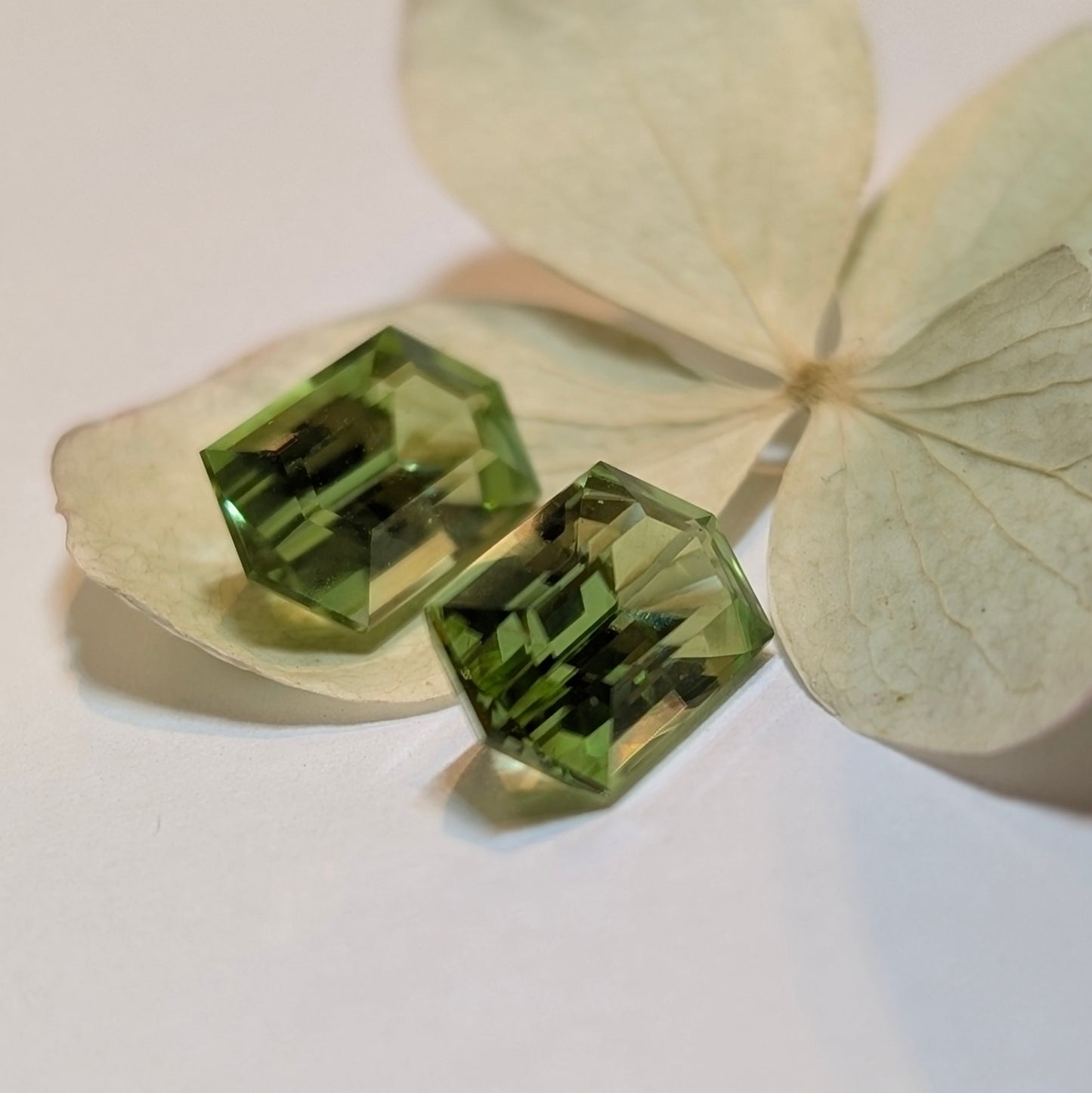 Hexagon Peridot Pair, 2=4.42ct
