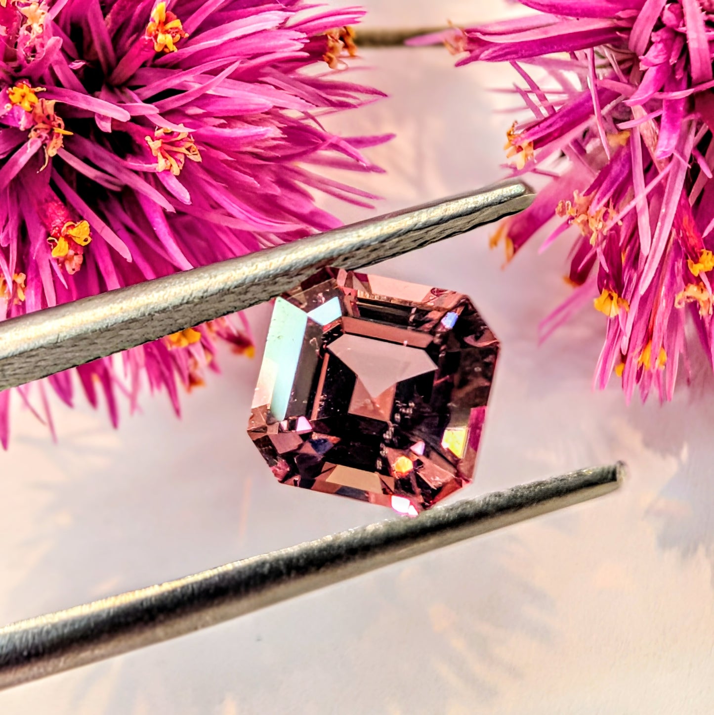 Square Emerald Cut Coral Spinel