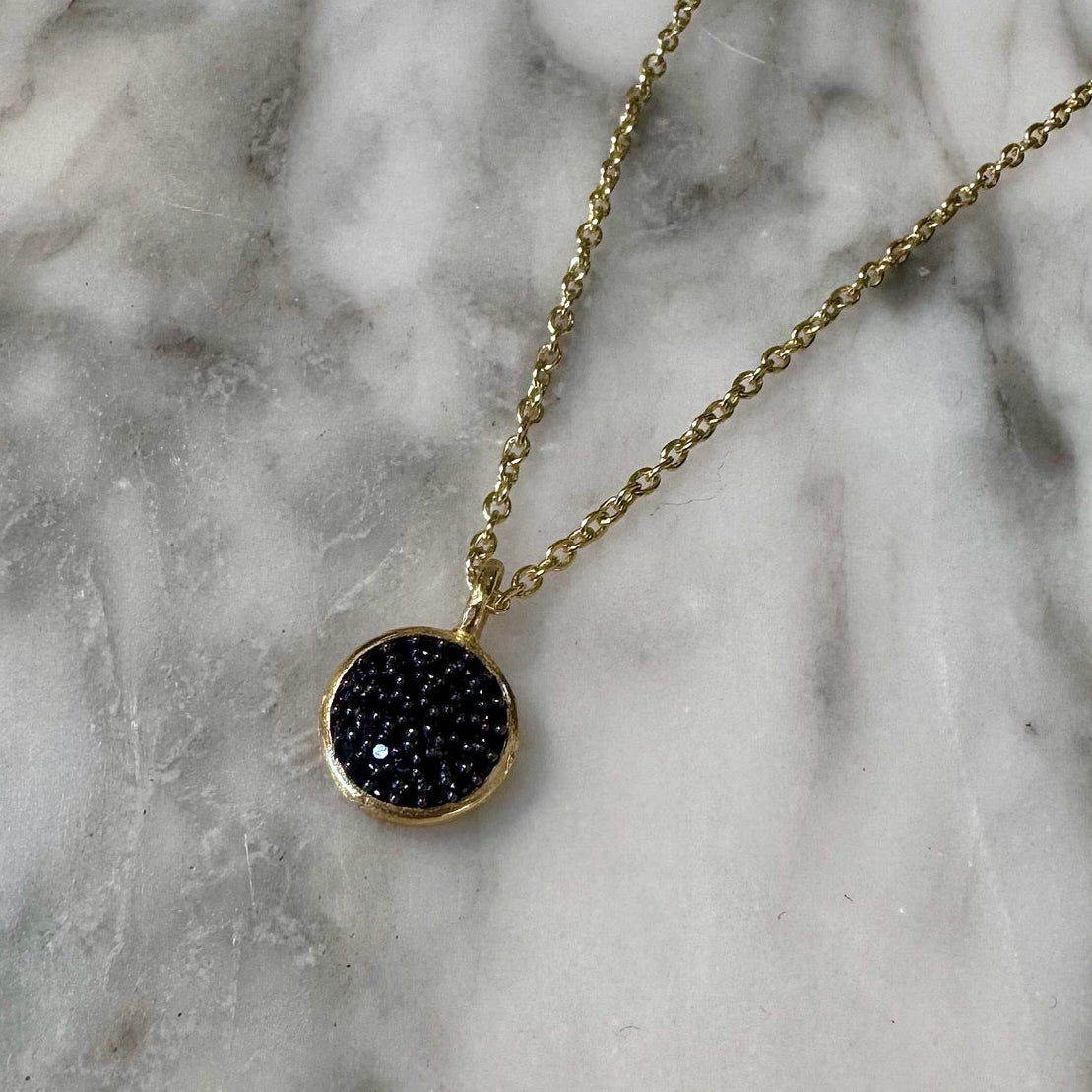Black Spinel Pavé Necklace