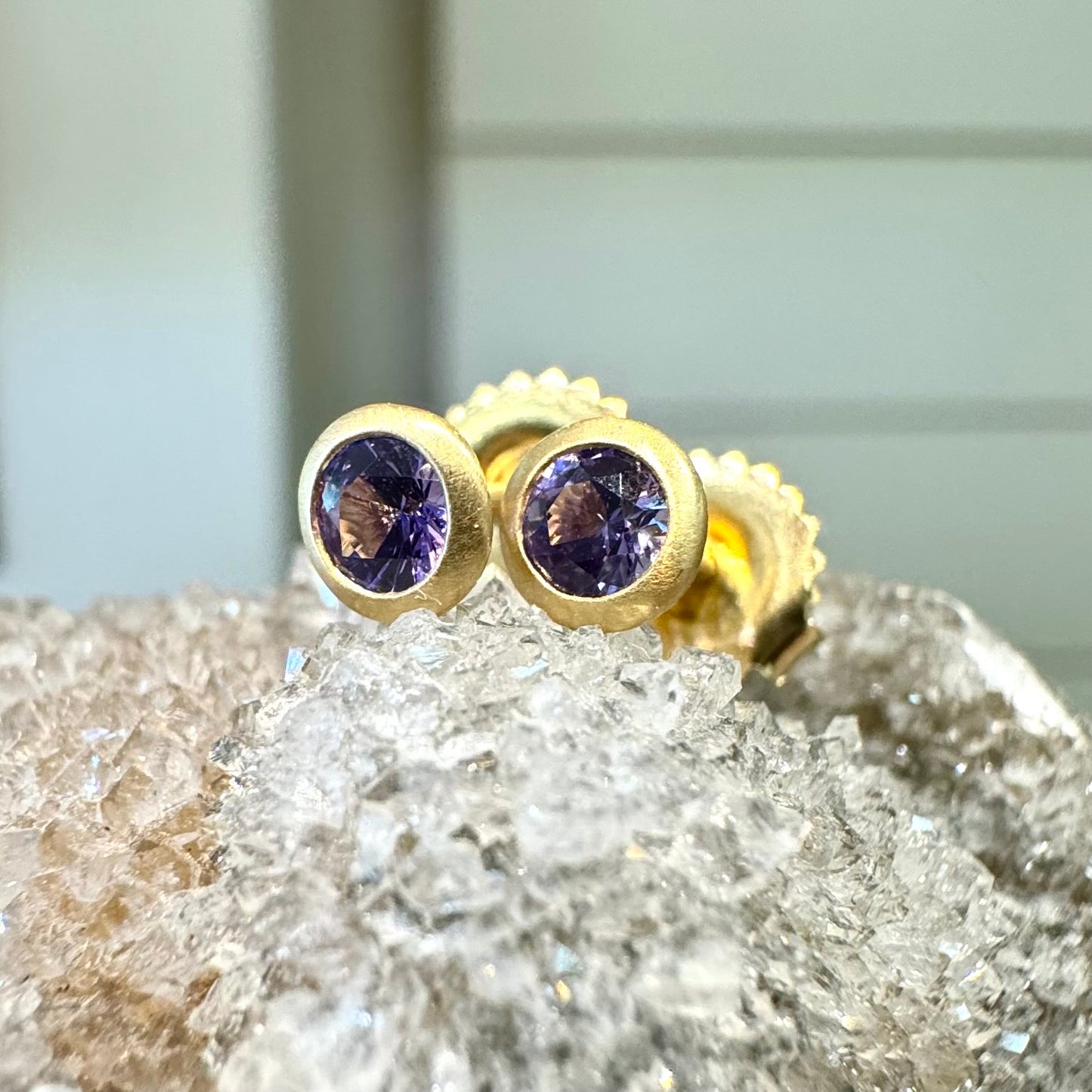 Purple Sapphire Studs