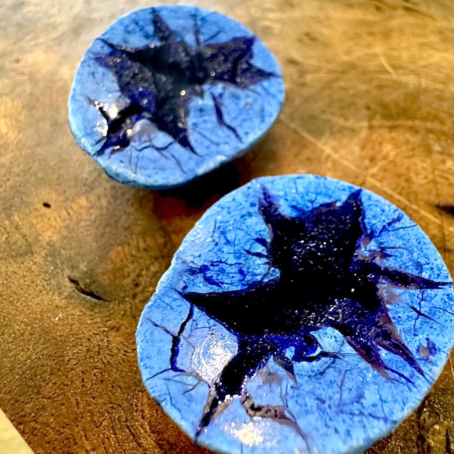 Natural Azurite Geode Pairs