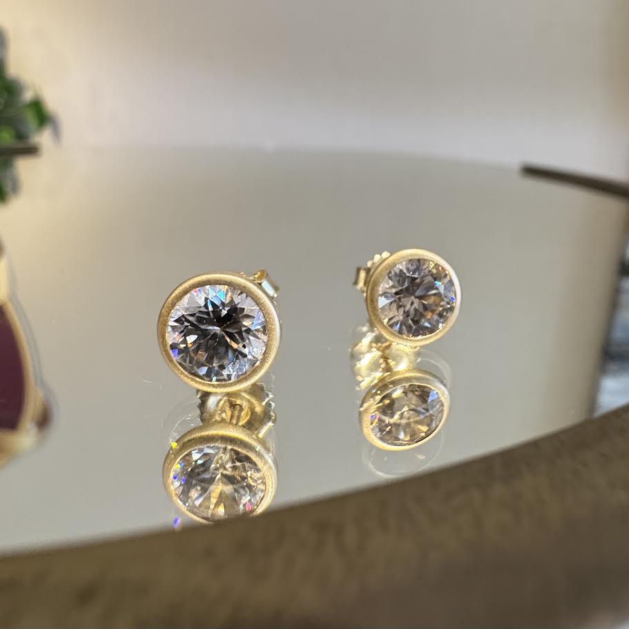 Champagne Zircon Studs