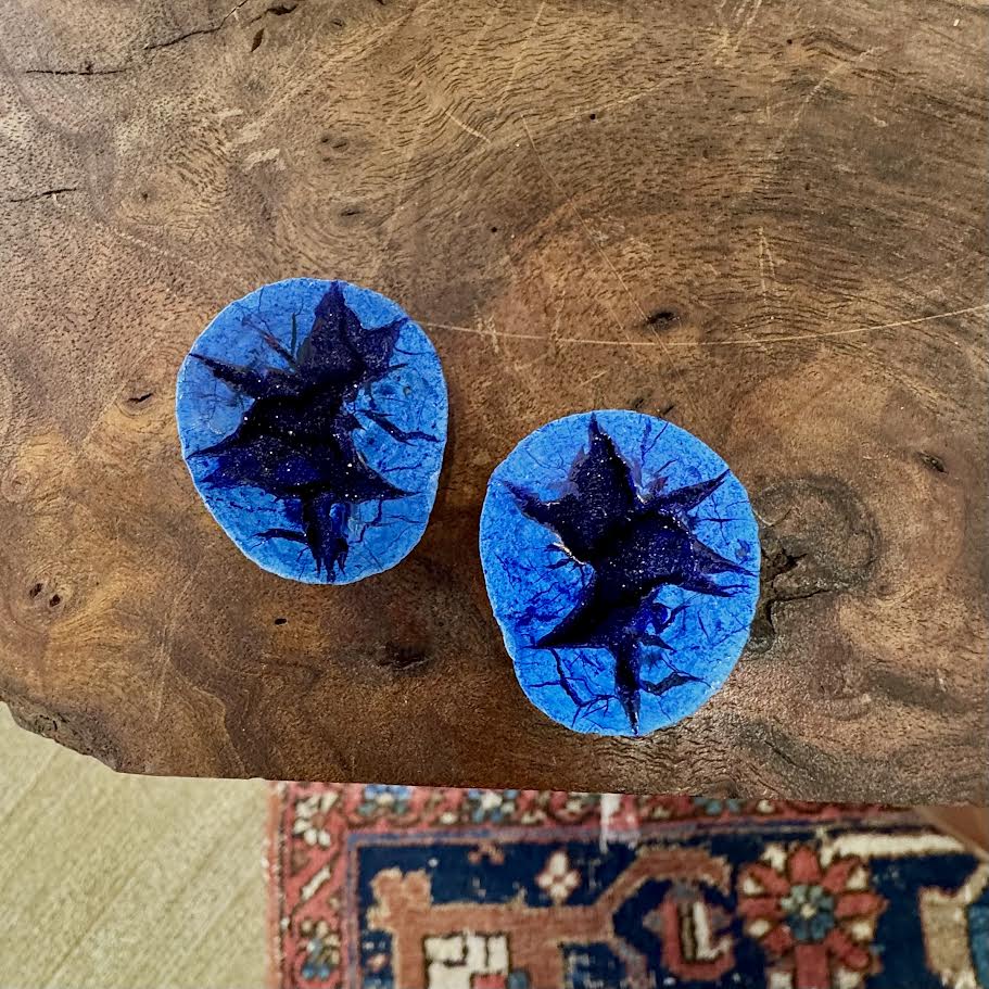 Natural Azurite Geode Pairs