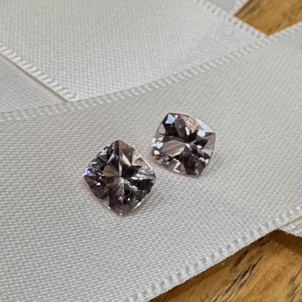 Morganite Cushion Pair, 2=1.37CT