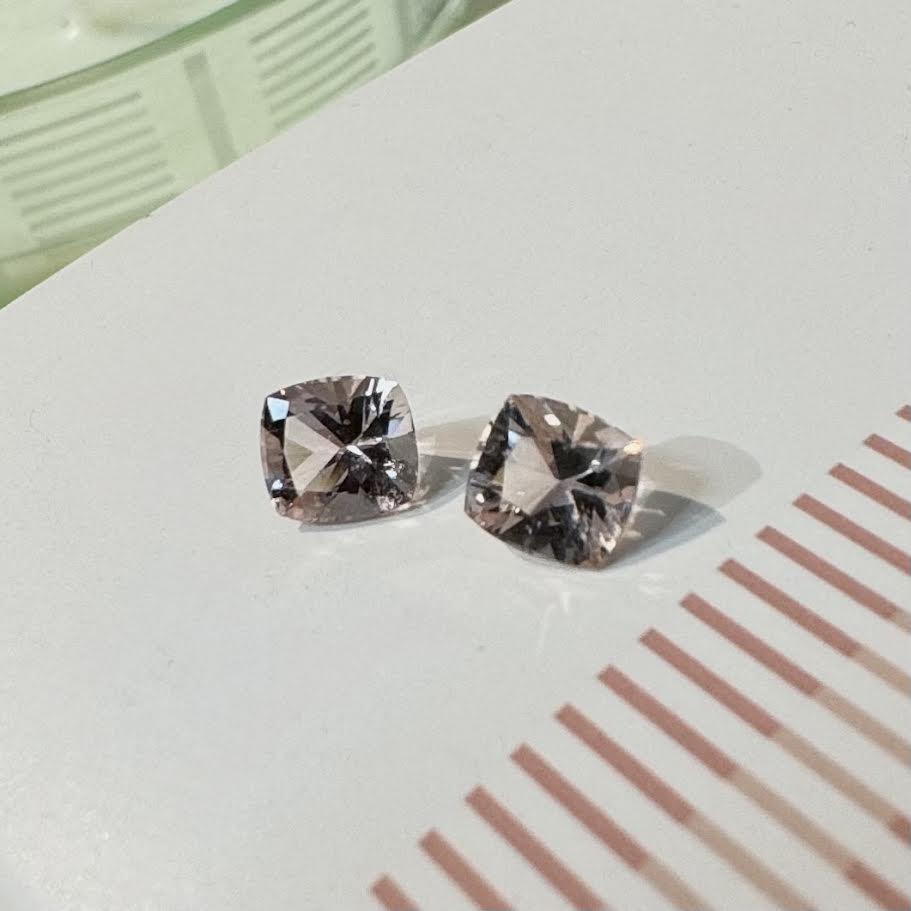Morganite Cushion Pair, 2=1.37CT