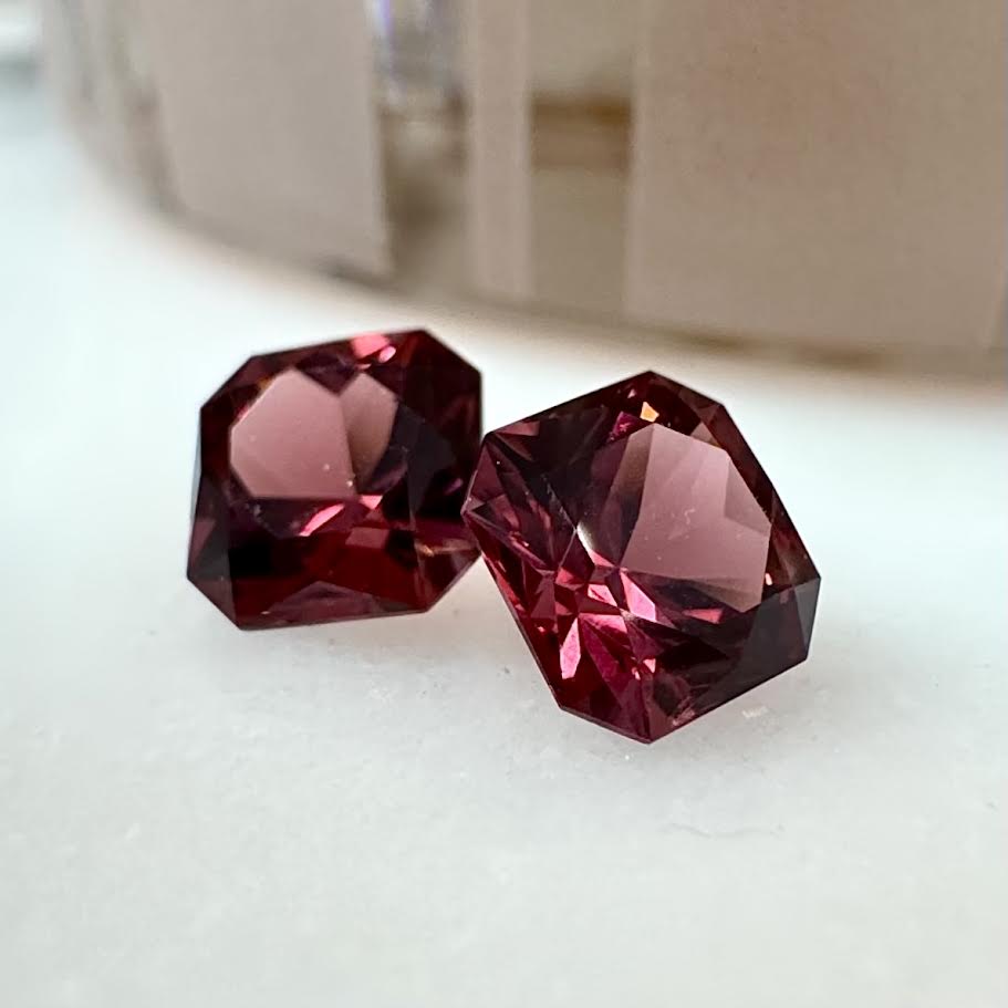 Rhodolite Garnet Pair