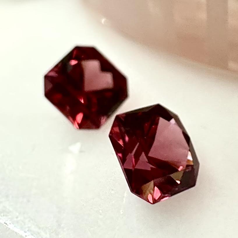 Rhodolite Garnet Pair