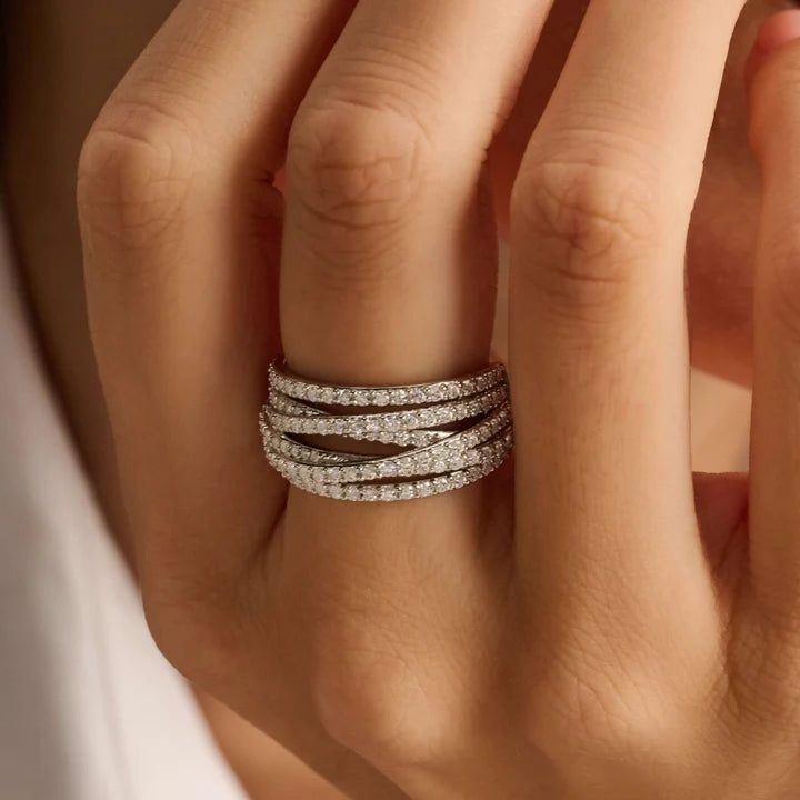 Stardust Zirconia Crossover Ring