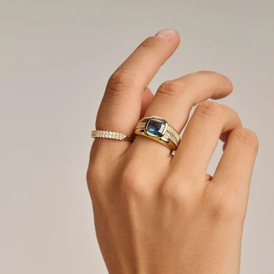 "Emory" Blue CZ Ring