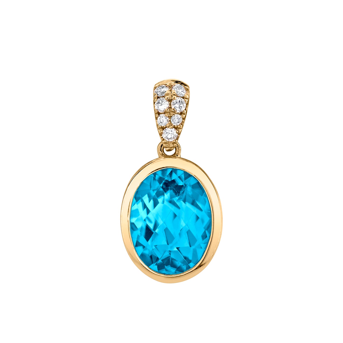 Blue Topaz Bezel Pavé Pendant
