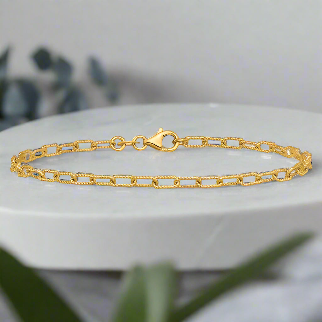 Paperclip Link Bracelet, 3MM