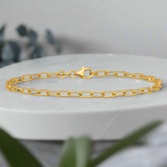 Paperclip Link Bracelet, 3MM