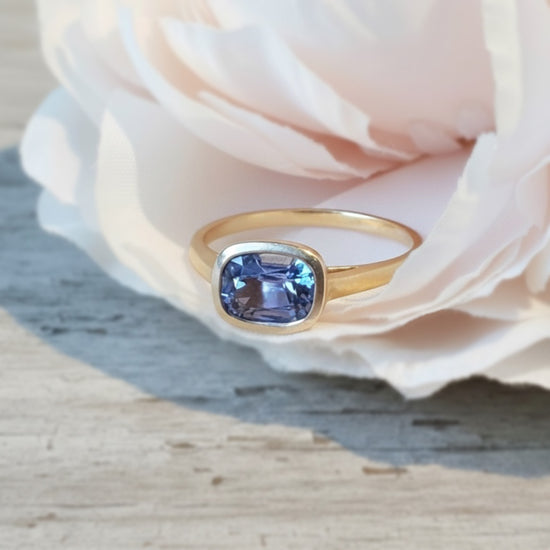 Grey Spinel Cushion Ring