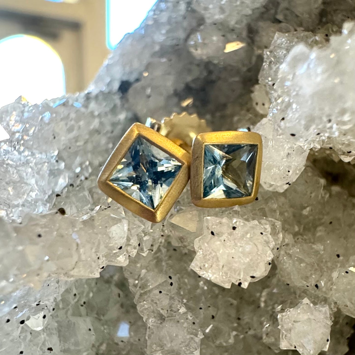 Aquamarine Princess Studs