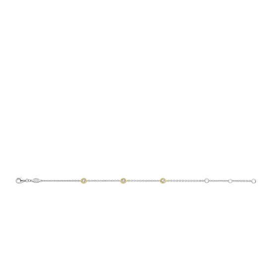 Yellow Gold Plate Accented CZ Station Bracelet