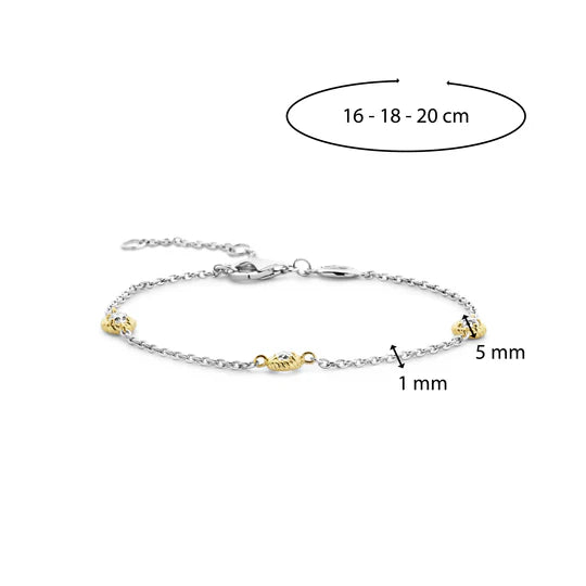 Yellow Gold Plate Accented CZ Station Bracelet