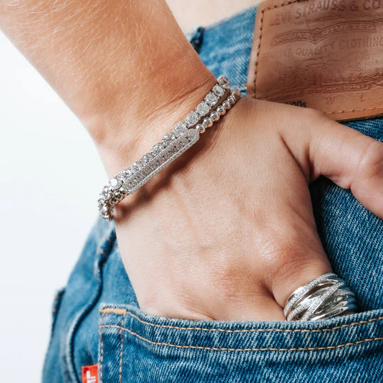 Bead Detail CZ Center Bangle