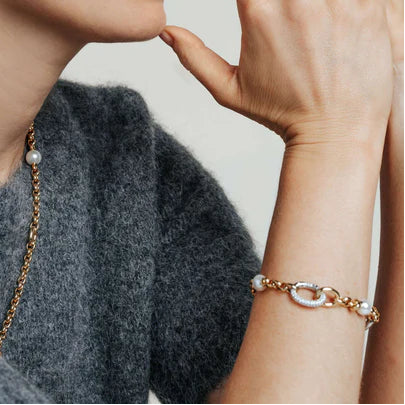 Pearl Ovals CZ Bracelet