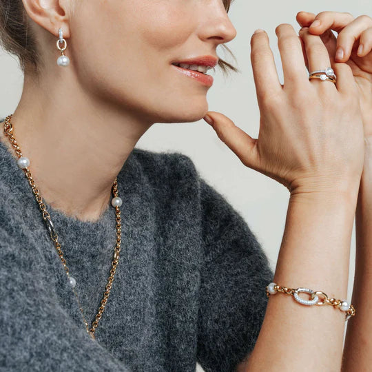 Pearl Ovals CZ Bracelet