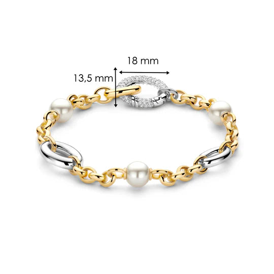 Pearl Ovals CZ Bracelet
