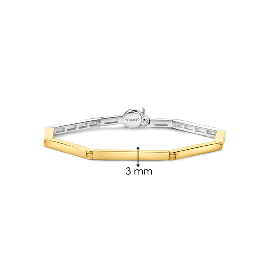 Gold Plate Octagon Hinged Bangle