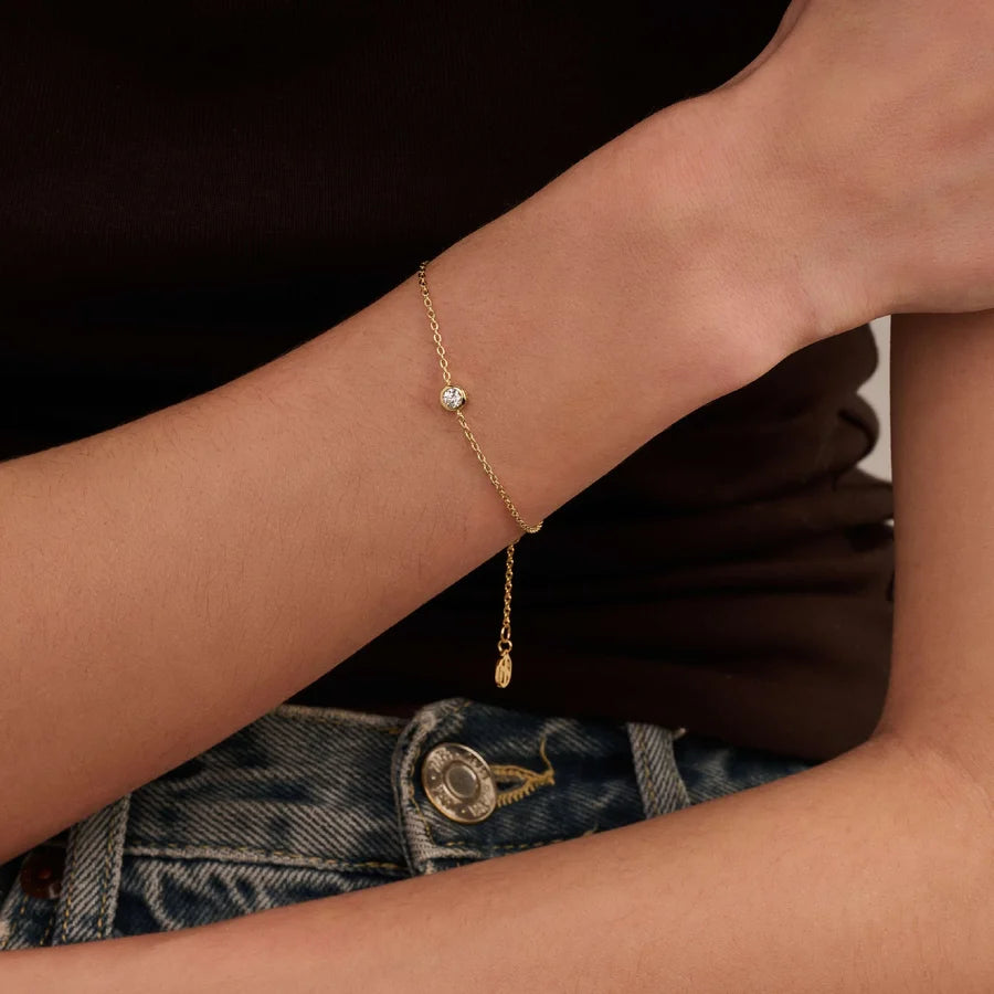 Classic Bezel CZ Solitaire Bracelet