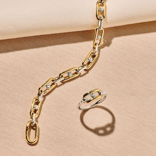 Chunky Bezel CZ Link Bracelet