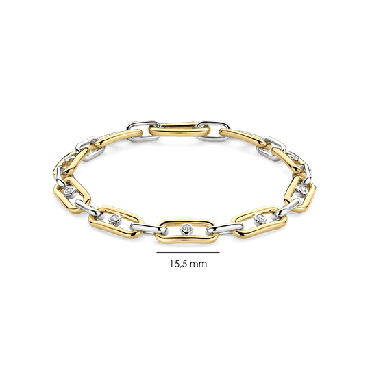 Chunky Bezel CZ Link Bracelet