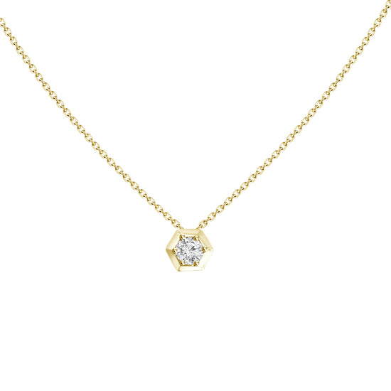 Petite Diamond Hexagon Necklace
