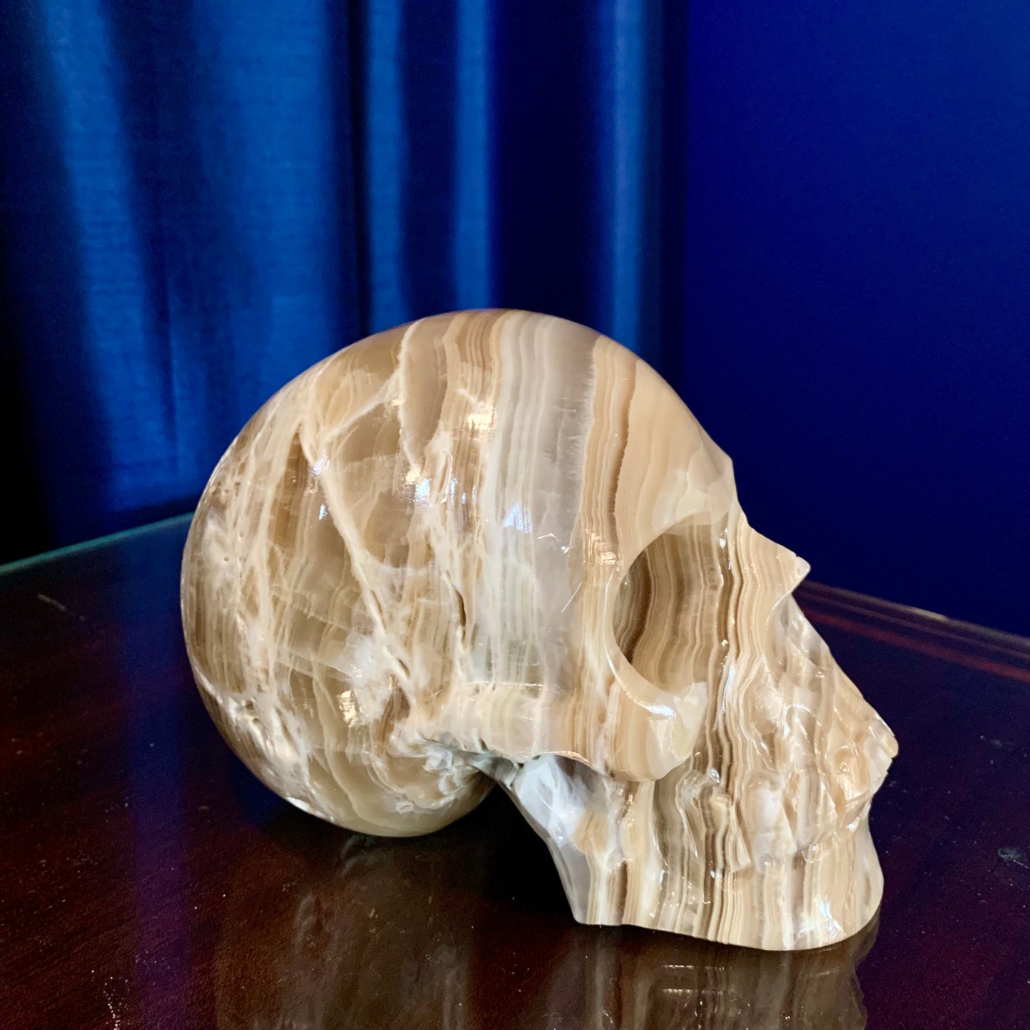Amber Onyx Polished Skull
