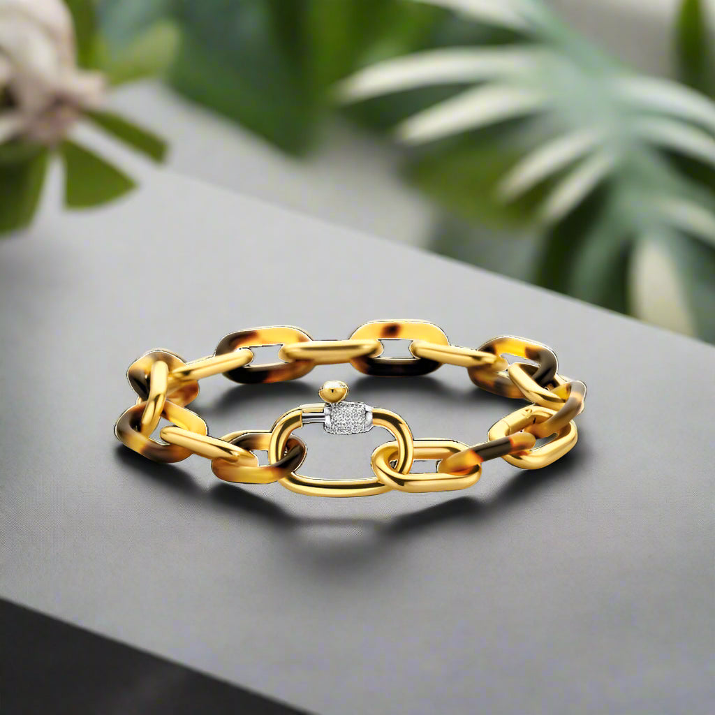 Tortoise Shell Link Bracelet – Plumb Gold & Plumb Silver