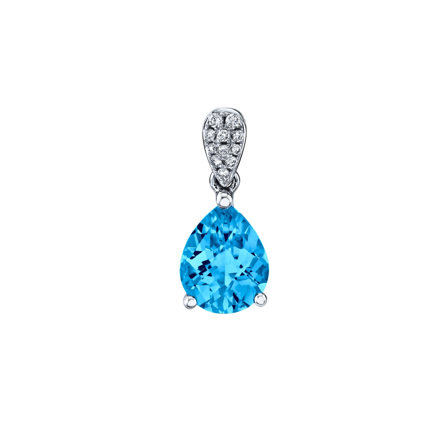 Pear Topaz and Diamond Pendant