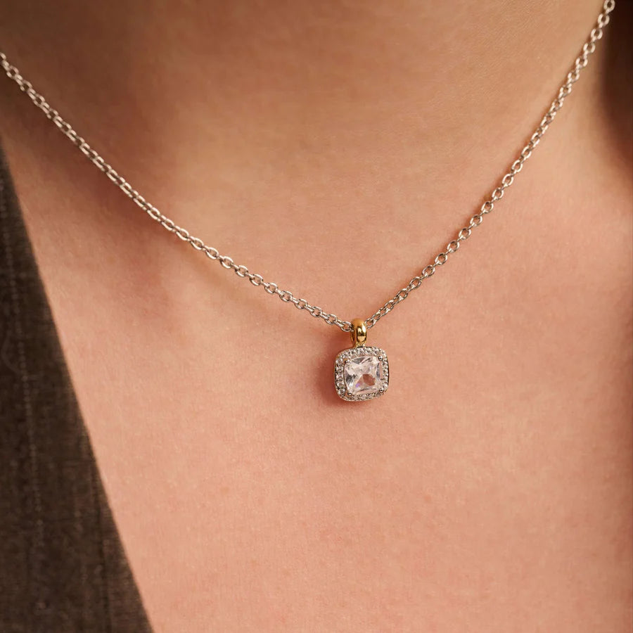 Halo Cushion CZ Pendant