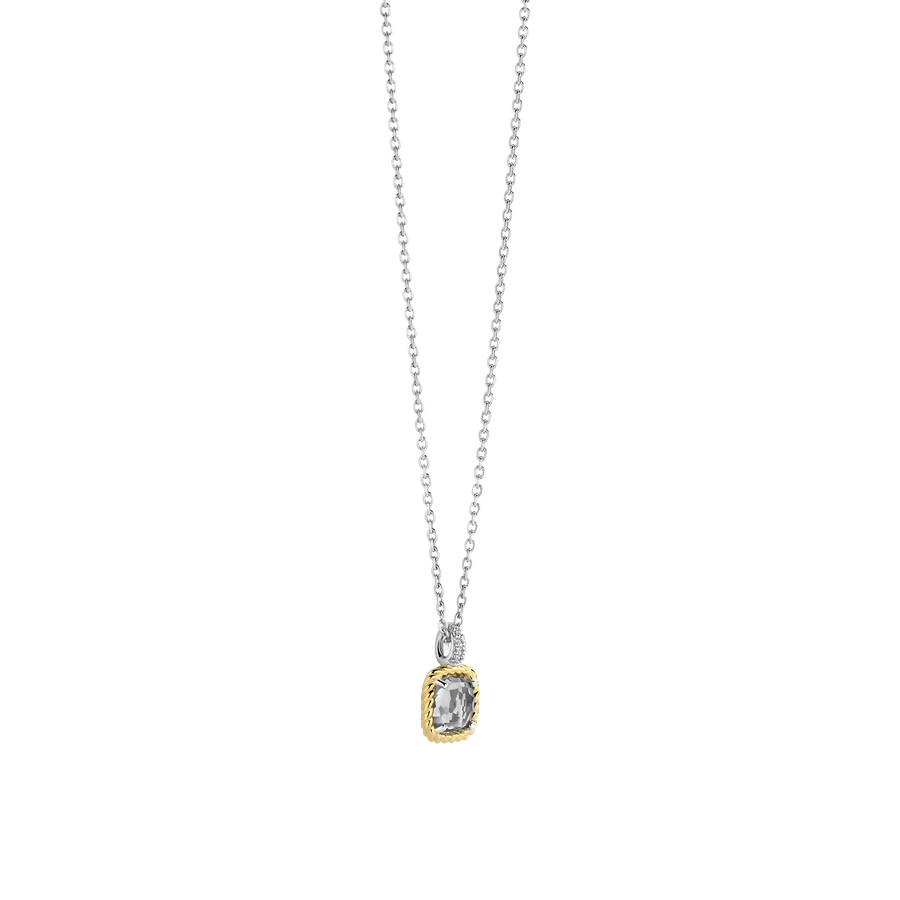Grey CZ Solitaire Necklace