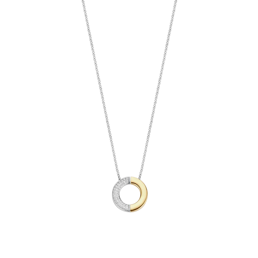 Contrast Circle CZ Necklace