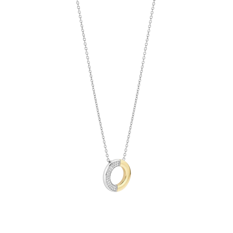 Contrast Circle CZ Necklace