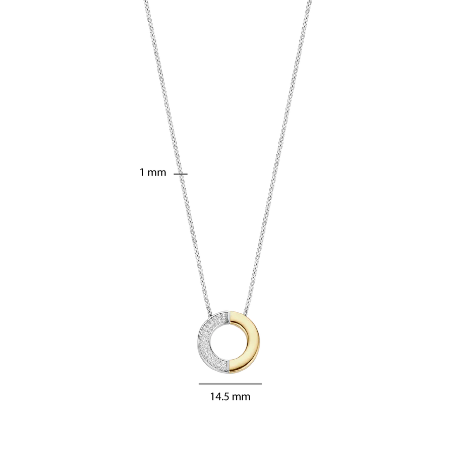 Contrast Circle CZ Necklace