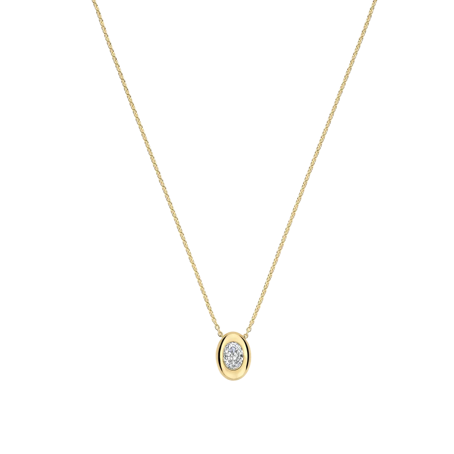 Domed Oval CZ Pendant