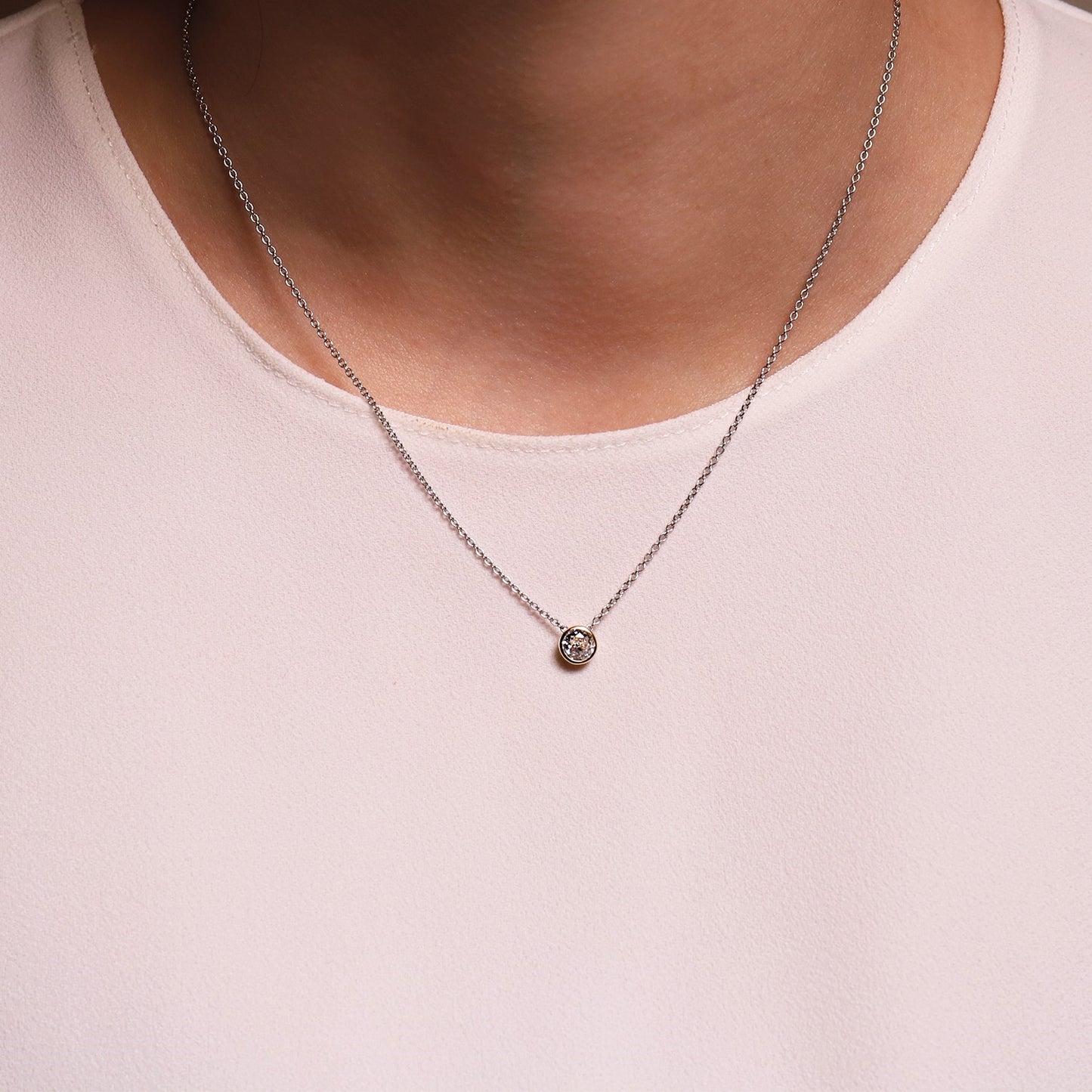 CZ Bezel Solitaire Necklace