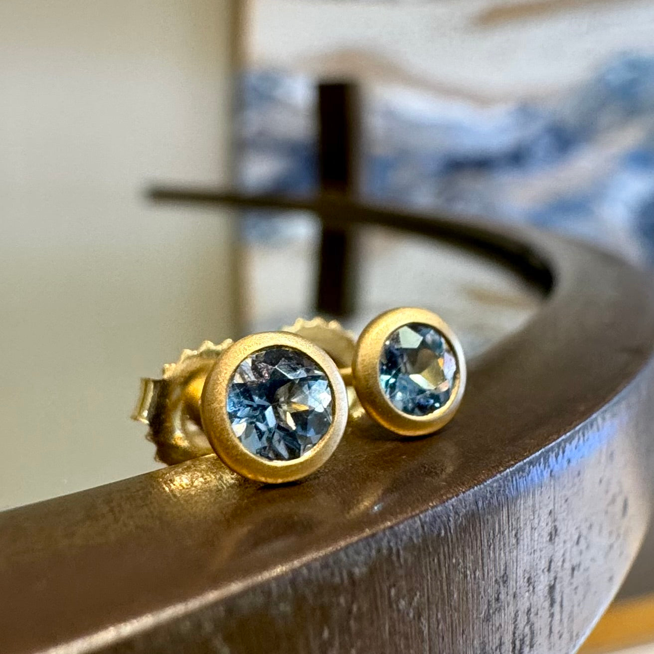 Aquamarine Studs