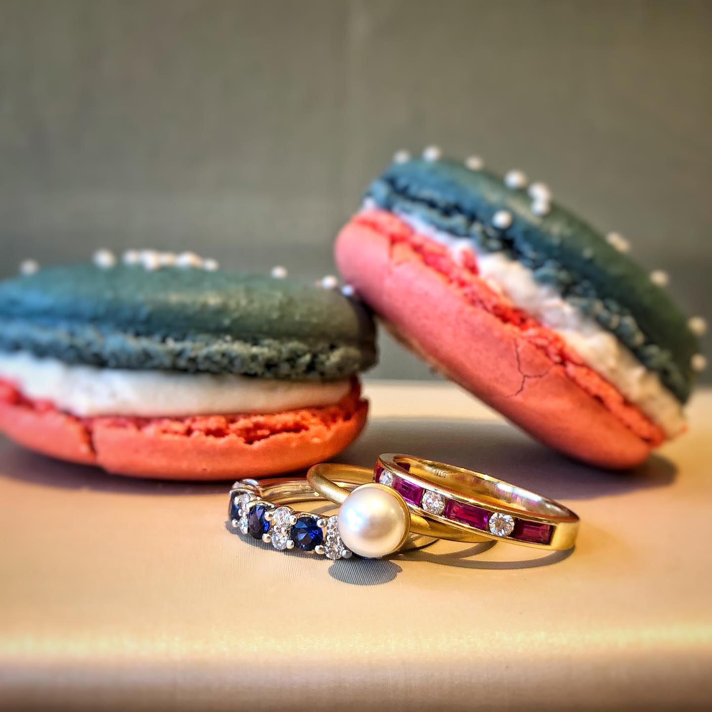 Baguette Gemstone and Diamond Band