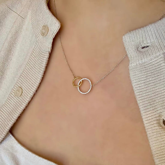 Connected Rings Diamond Necklace
