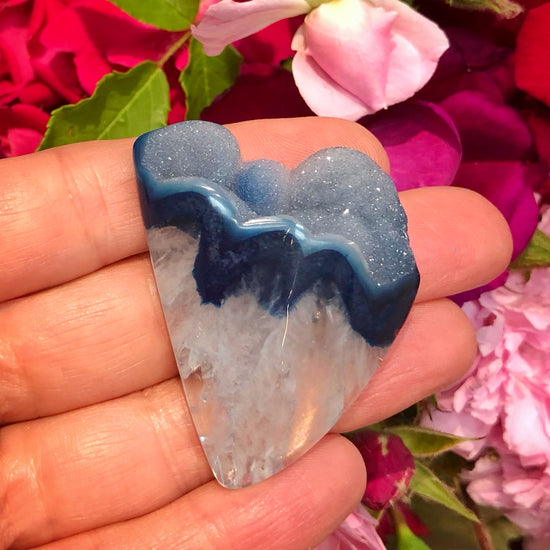 Druzy Atop Blue Agate