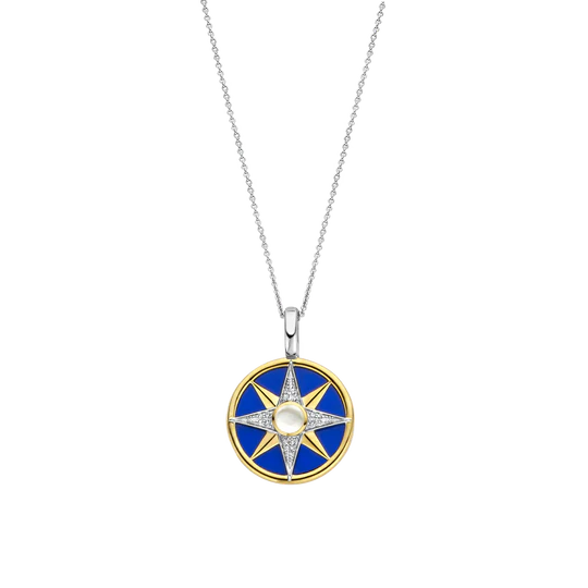 Navy Blue Gold Plate Celestial Necklace