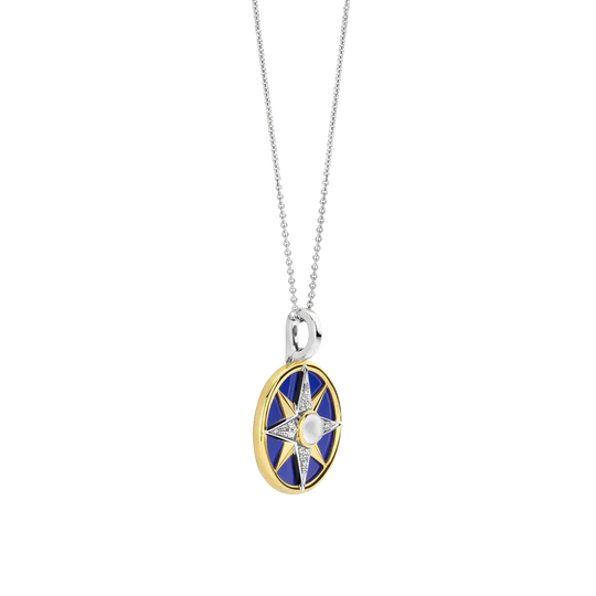 Navy Blue Gold Plate Celestial Necklace