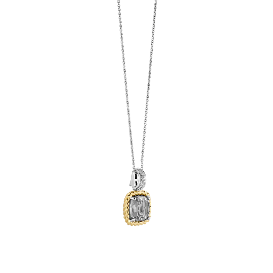 Grey CZ Solitaire Necklace