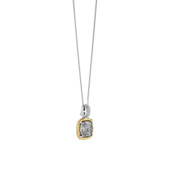 Grey CZ Solitaire Necklace