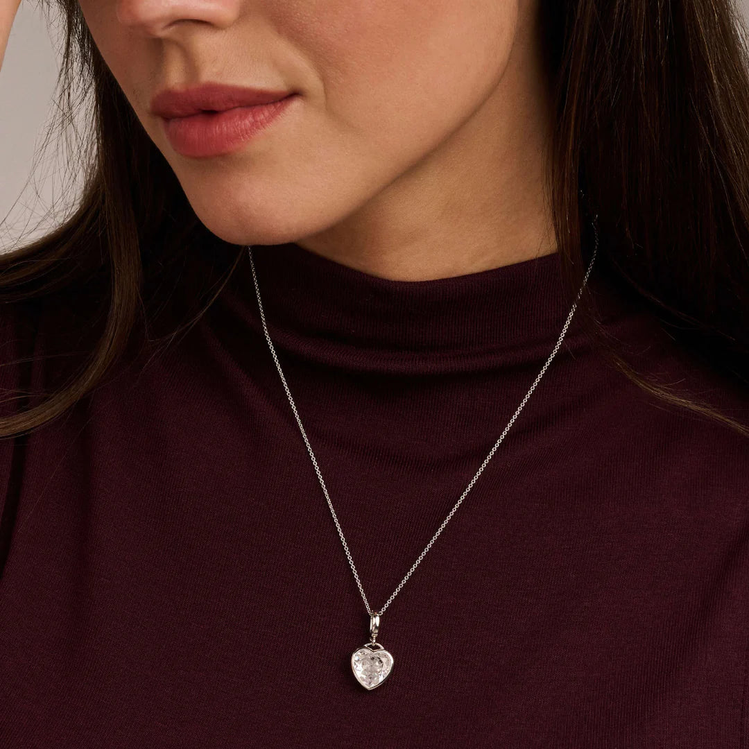 Cubic Zirconia Heart Pendant Necklace